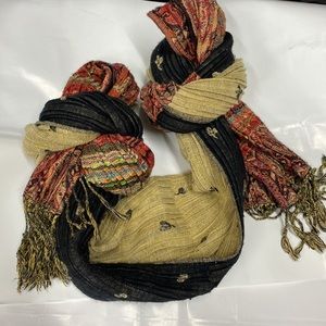 Pashmina & 55% acrylic 46%viscose lovely batik large fringe scarf